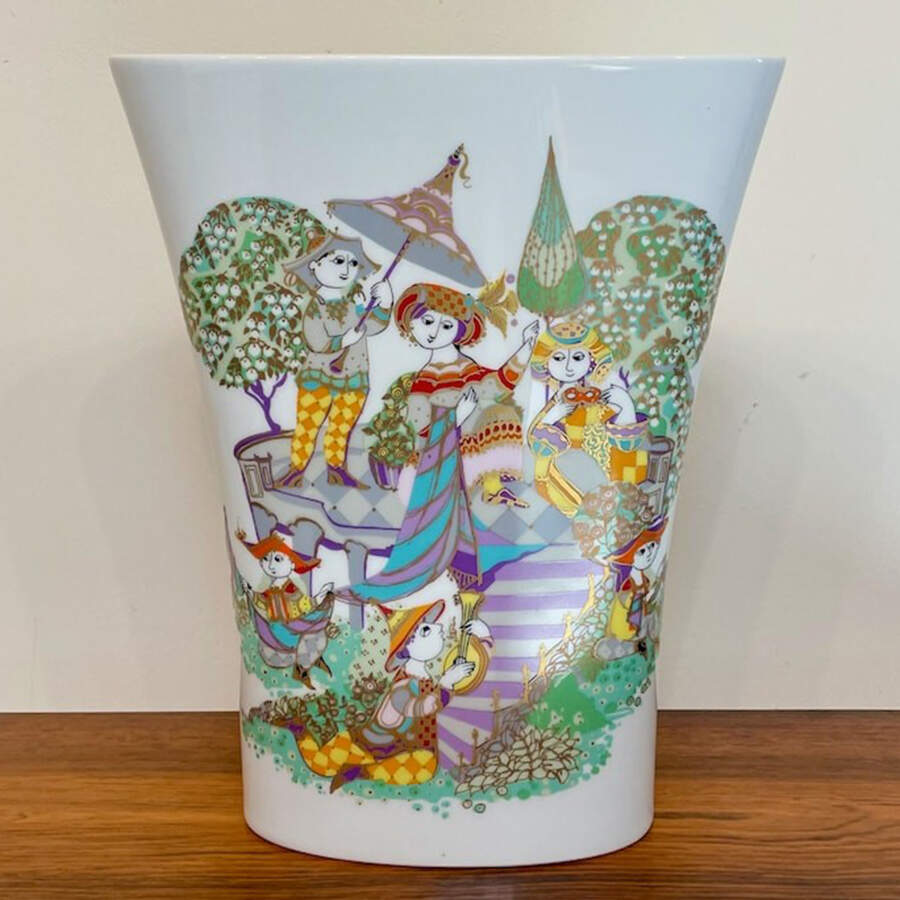 Thousand and One Nights White 10" Oval Vase by Rosenthal - Continental-1