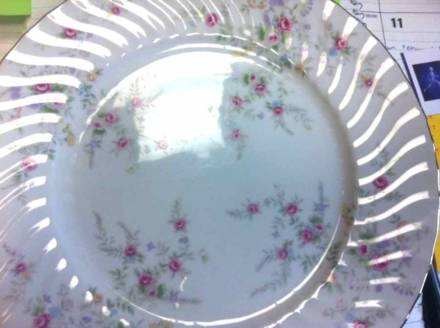 Romance (Swirl, Yellow Flowers) Dinner Plate by Royal M-Mita-1