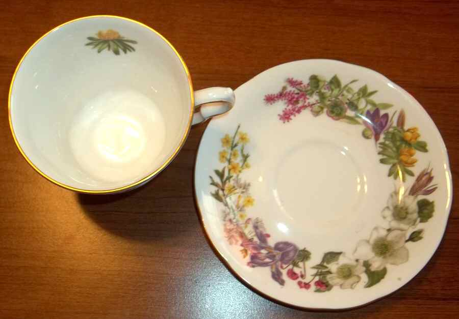 Flowers of the Year Cups and Saucers Saucer for Footed Cup by Royal Doulton-1