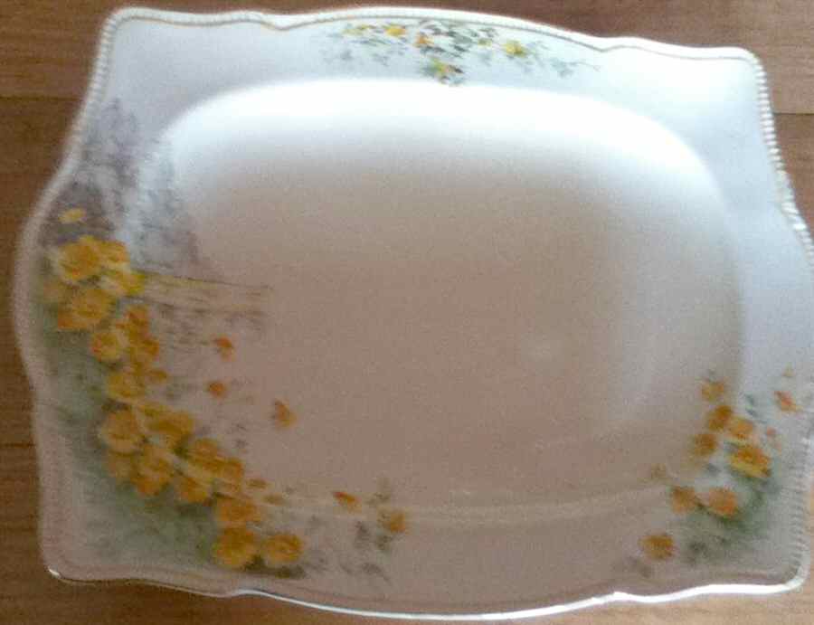 Yellow Morn Square Salad Plate by Royal Winton-1