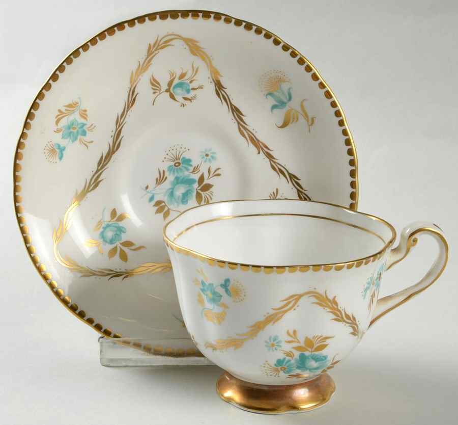 4349a Footed Cup & Saucer Set by Royal Chelsea-1