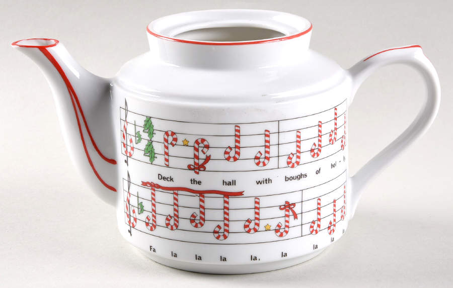 Deck the Halls Teapot No Lid by Ron Gordon Designs-1