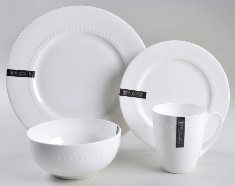 Hobnail (Bone China) 4 Piece Place Setting by Roscher & Co-1