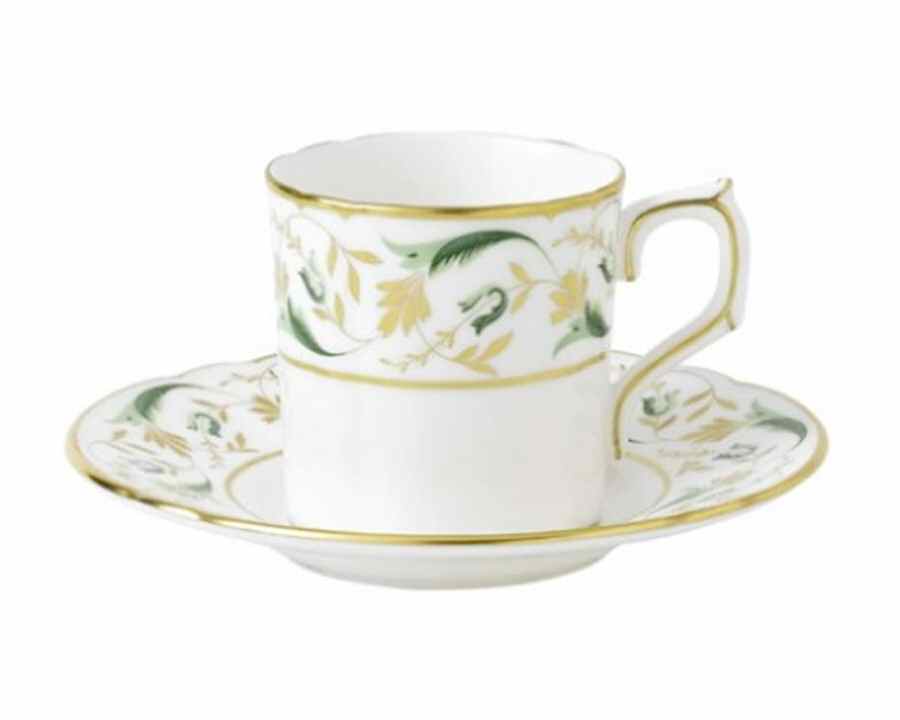 Princess (Green) Flat Demitasse Cup & Saucer Set by Royal Crown Derby-1