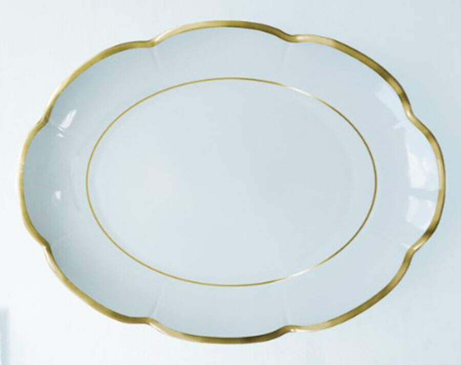 Margaux Gold 15" Oval Serving Platter by Royal Limoges-1