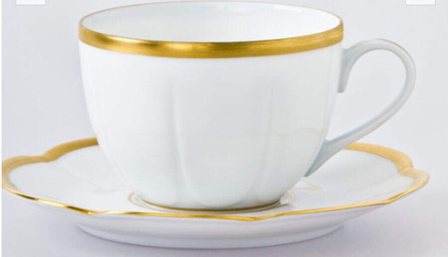 Margaux Gold Flat Cup & Saucer Set by Royal Limoges-1