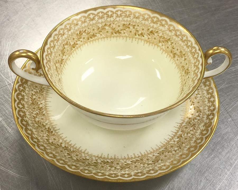 C8534 Footed Cream Soup Bowl & Saucer Set by Royal Doulton-1