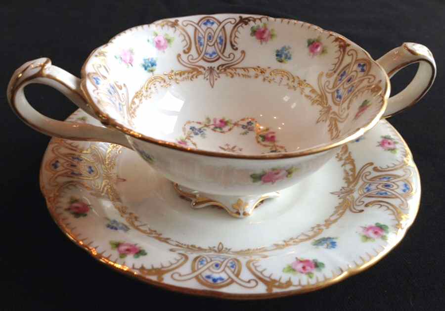G7301 Footed Bouillon Cup & Saucer by Royal Cauldon-1