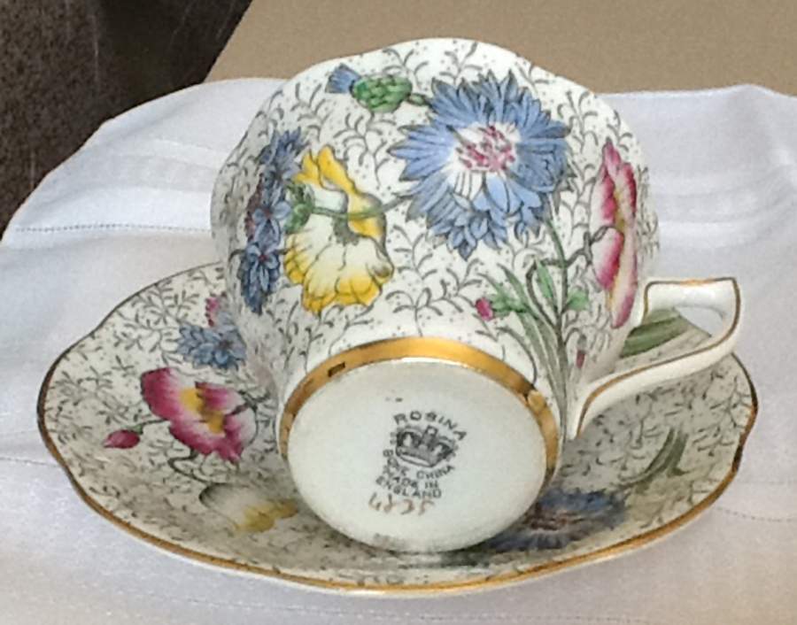 6835 Flat Cup & Saucer Set by Rosina-Queens-1