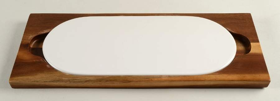 Bread Street Wood Cheese Board with Ceramic Tile by Royal Doulton-1