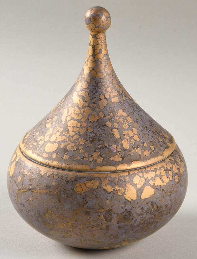 Gold Fire 3" Round Box & Lid by Rosenthal - Continental-1