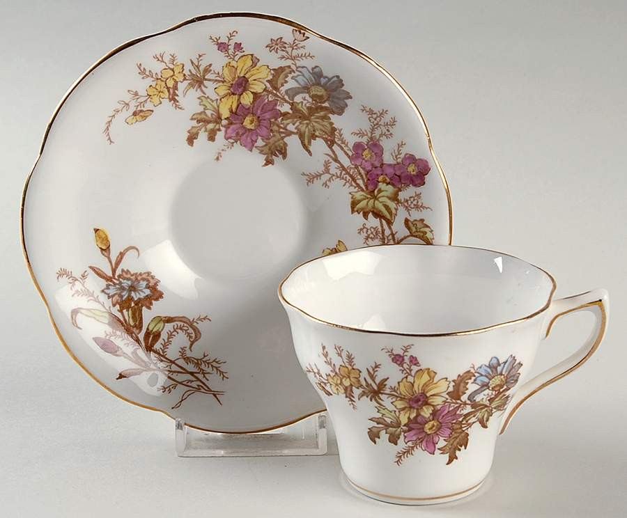 4948 Flat Cup & Saucer Set by Rosina-Queens-1