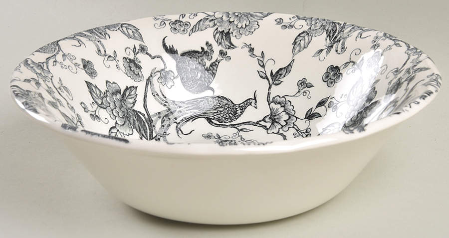 Exotic Bird Black 9" Round Vegetable Bowl by Ravensdale-1