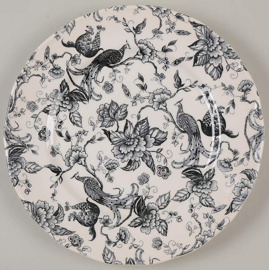Exotic Bird Black Dinner Plate by Ravensdale-1