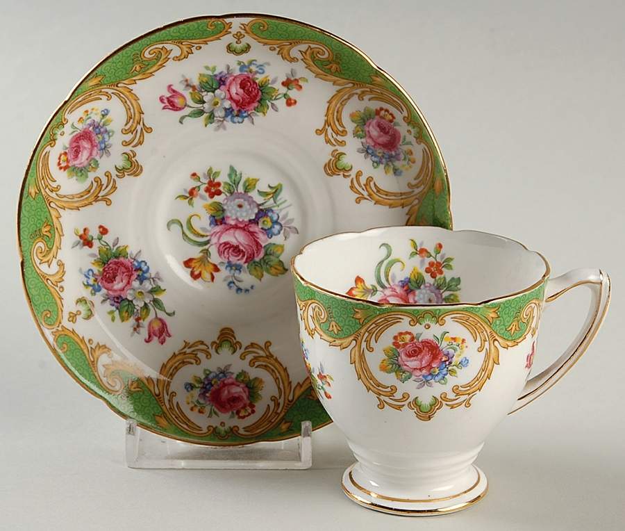 Cheltenham Green Footed Demitasse Cup & Saucer Set by Royal Grafton-1