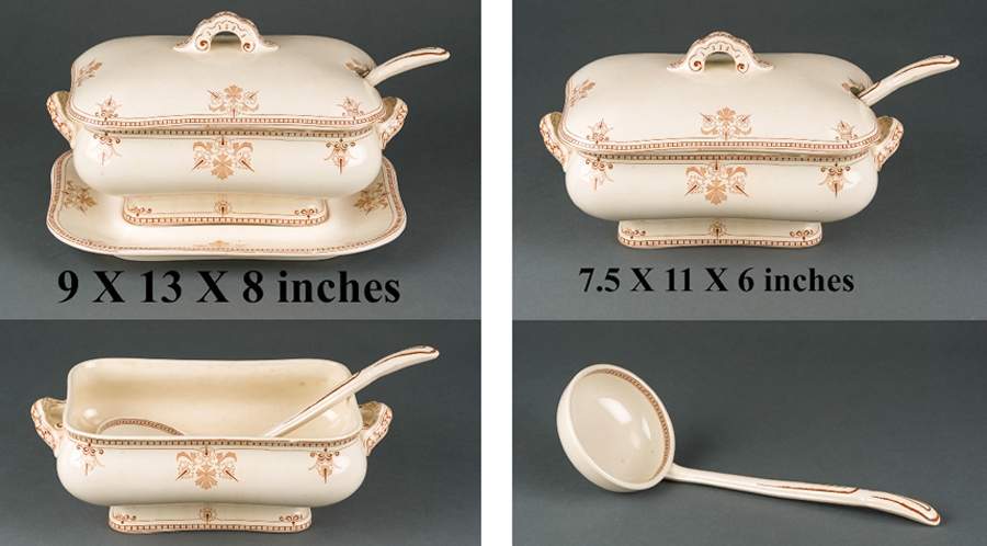 Versailles Brown Tureen & Lid w/Ladle & Underplate by Royal Doulton-1