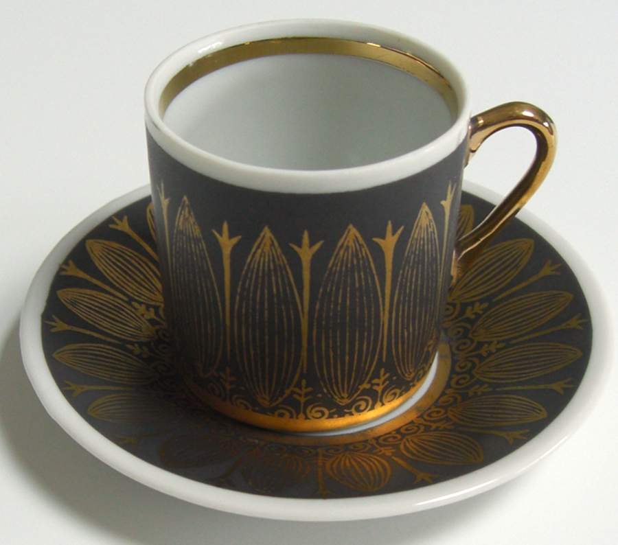 Scandia Flat Demitasse Cup & Saucer Set by Royal Crown (Japan)-1