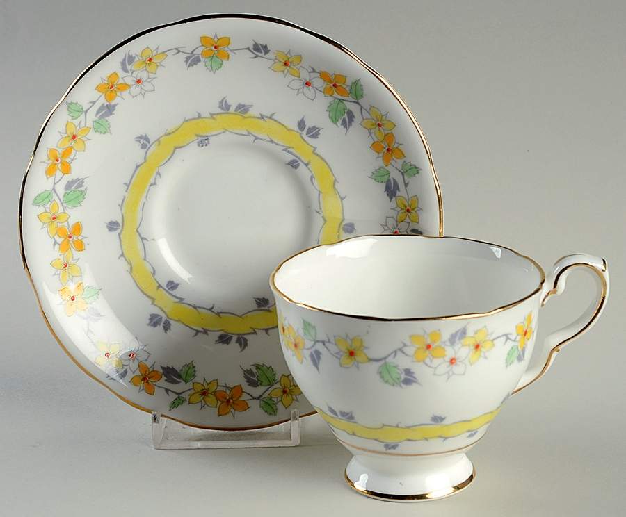 1817 Footed Cup & Saucer Set by Royal Stafford-1