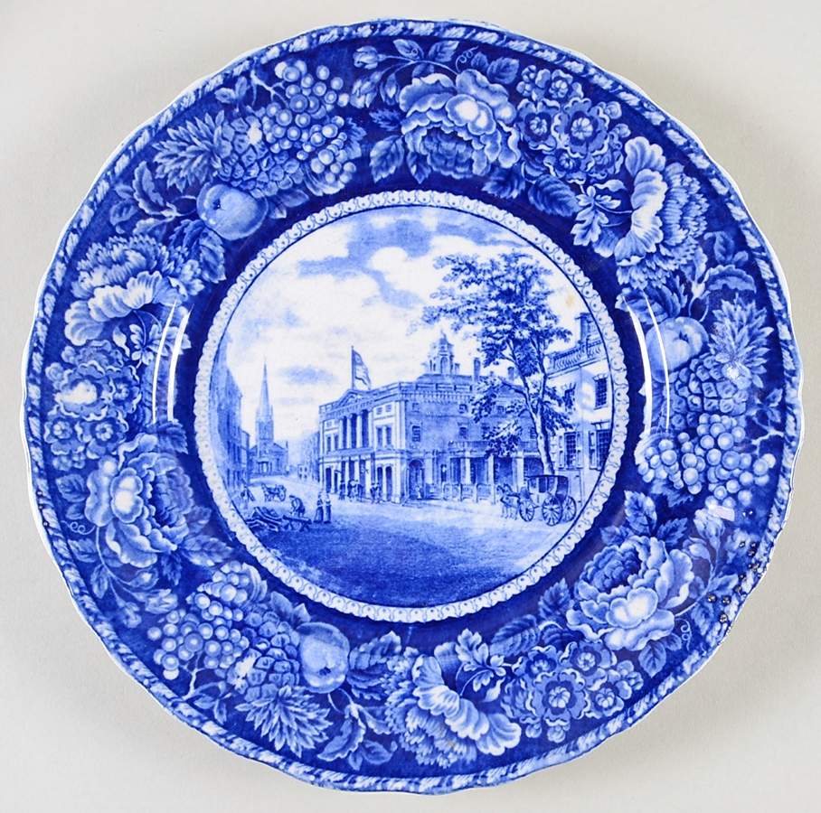 Federal Hall Wall St Dinner Plate by Rowland & Marsellus-1
