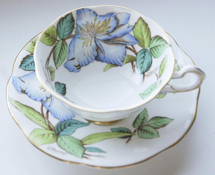 4853 Footed Cup & Saucer Set by Rosina-Queens-1