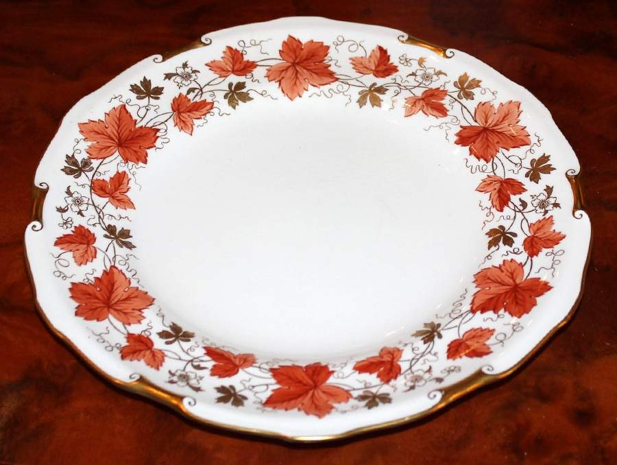 Maple Leaf Red Gold Dinner Plate by Royal Crown Derby-1