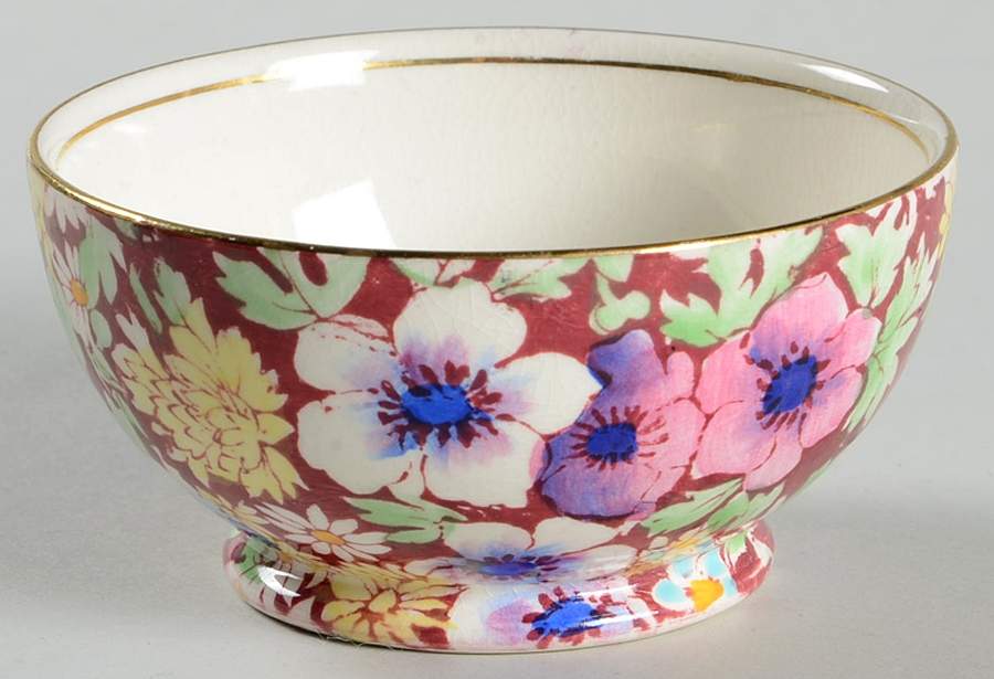 Anemone Burgundy Globe Shape Creamer by Royal Winton-1