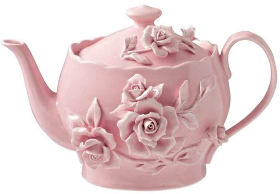 Rambling Rose Pink Teapot & Lid by Robert Gordon-1