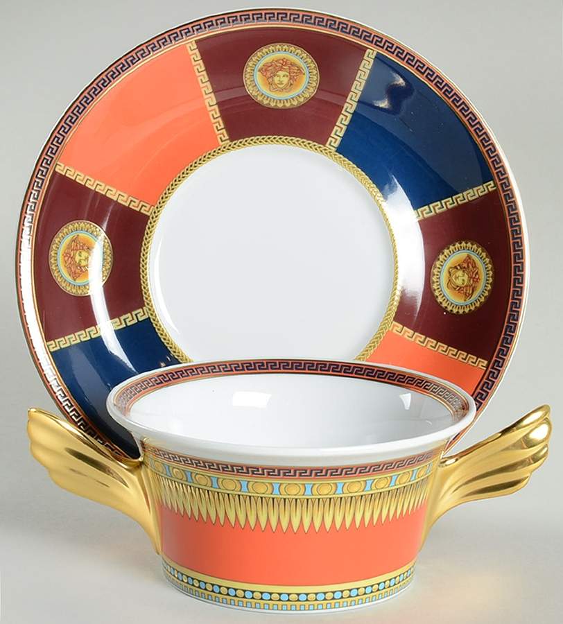 Iconic Heroes Flat Cream Soup Bowl & Saucer Set by Rosenthal - Continental-1