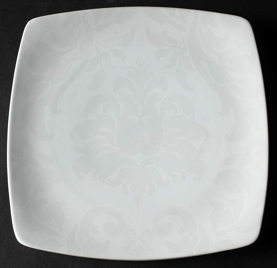 Damask Collection White Dinner Plate by Roscher & Co-1