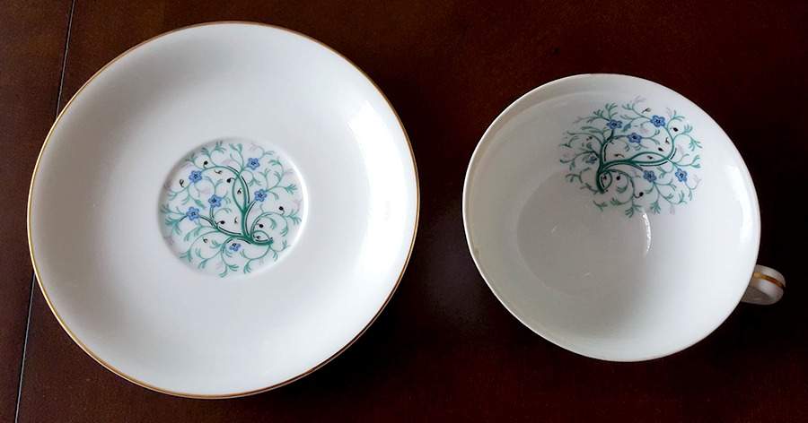 RO99 Flat Cup & Saucer Set by Rose (Japan)-1