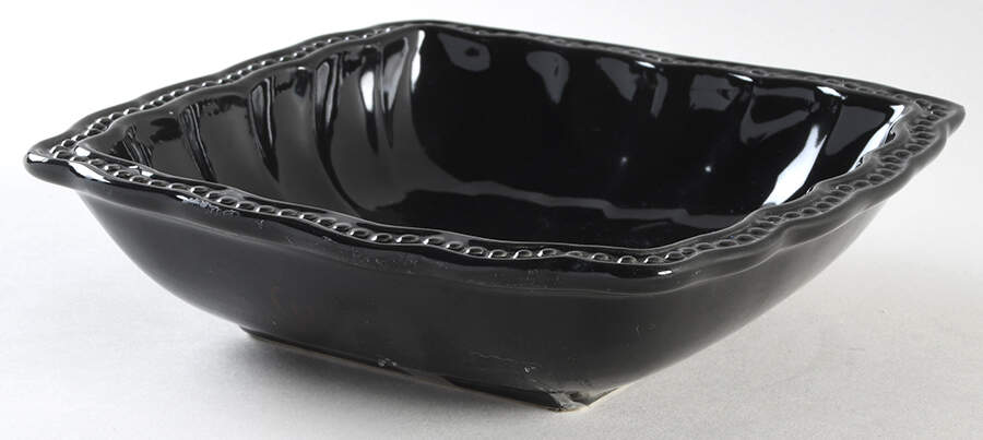 Hobnail Black (Square) Rim Soup Bowl by Roscher & Co-1