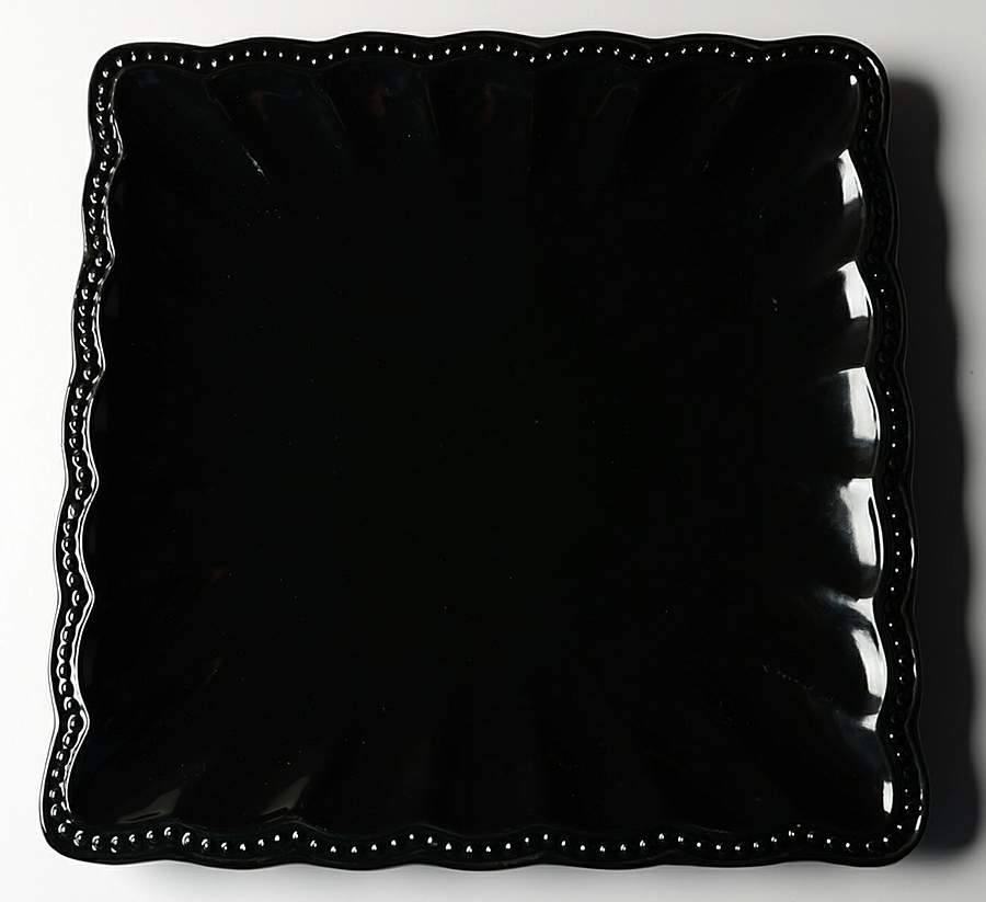 Hobnail Black (Square) Dinner Plate by Roscher & Co-1