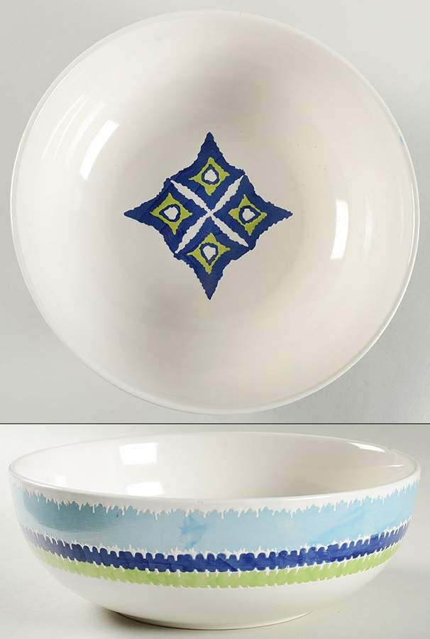 Ikat Blue 10" Round Serving Bowl by Rachael Ray-1