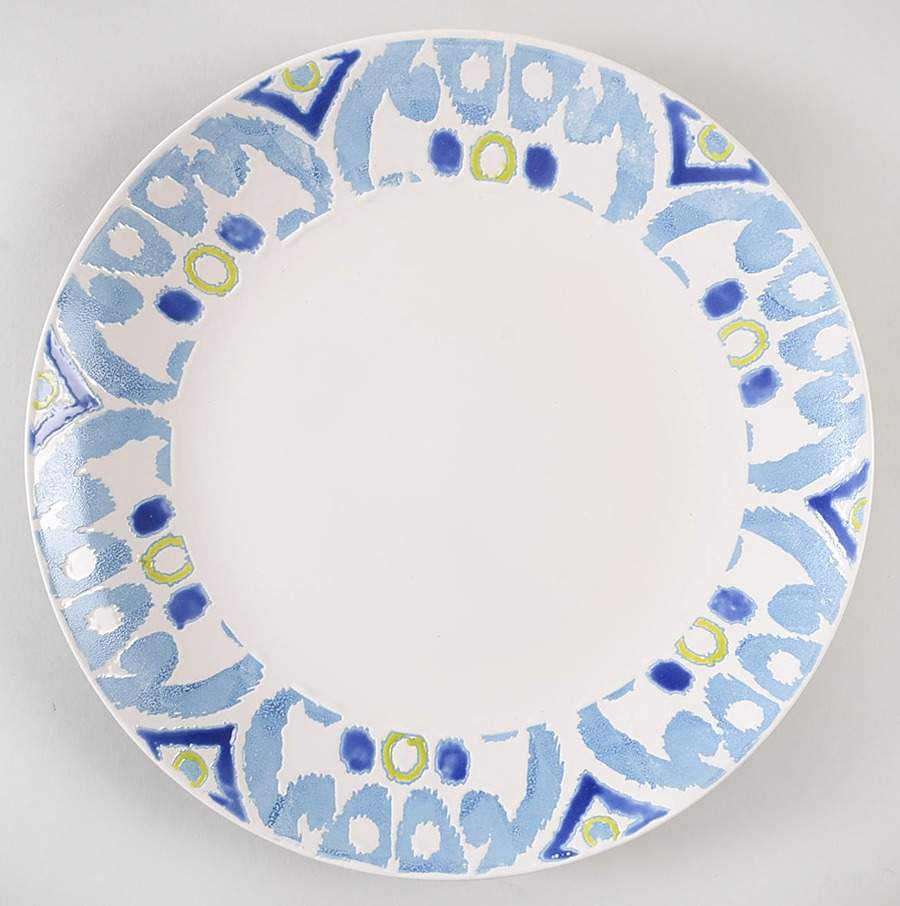 Ikat Blue Dinner Plate by Rachael Ray-1
