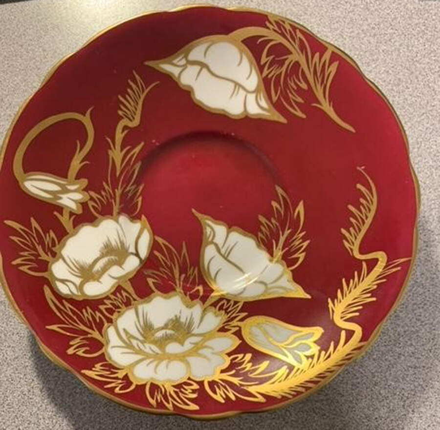 8504 Red Saucer for Footed Cup by Royal Stafford-1