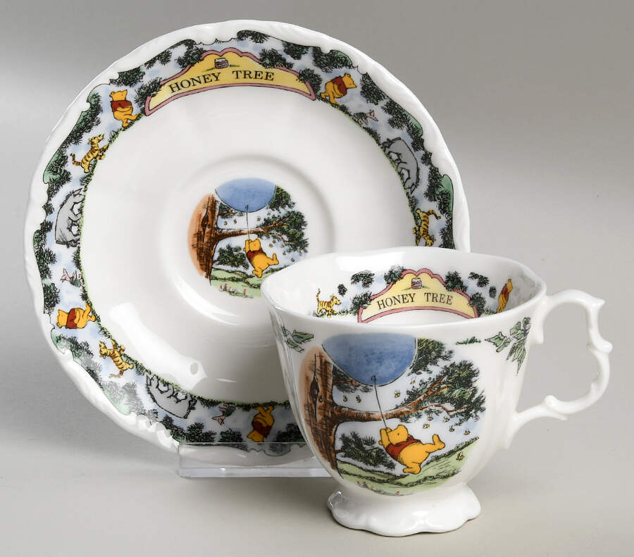 Winnie the Pooh Collection (Scall Footed Cup & Saucer Set by Royal Doulton-1