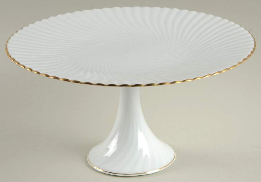 Atlantide Gold 8" Diameter Pedestal Cake Stand by Raynaud-1