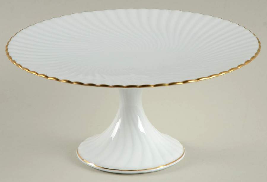 Atlantide Gold 6" Diameter Pedestal Cake Stand by Raynaud-1