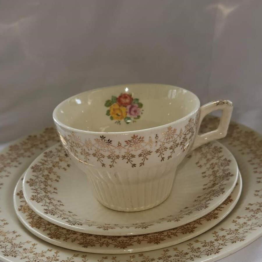 RYL372 Flat Cup & Saucer Set by Royal (USA)-1