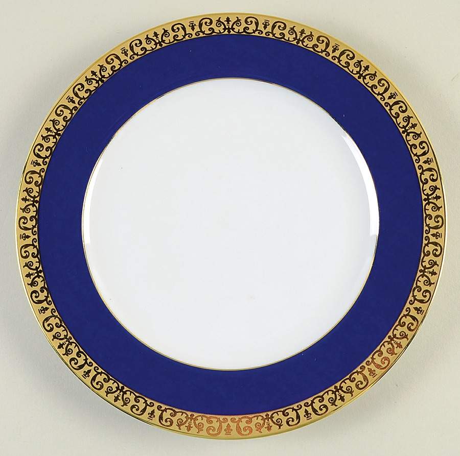 Gold Buffet Blue Salad Plate by Royal Gallery-1