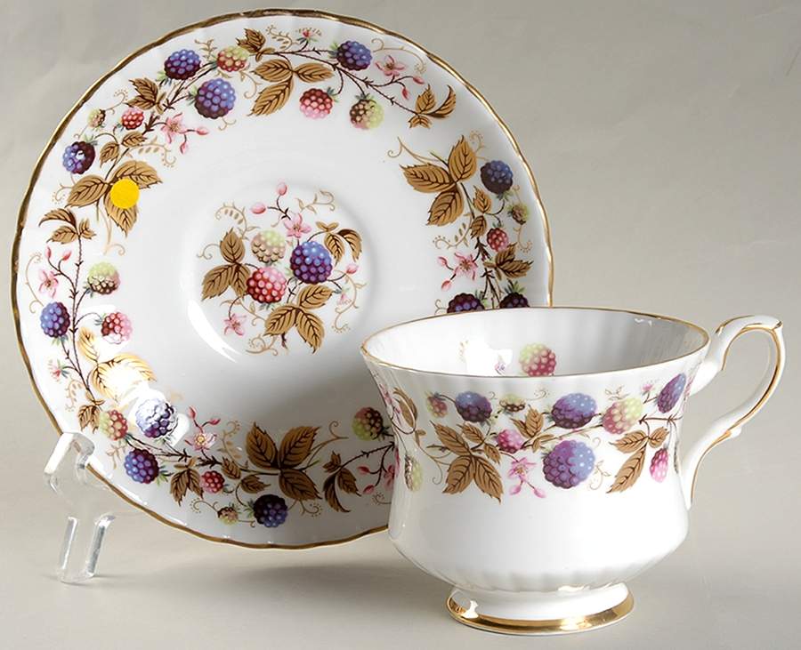 Golden Bramble Footed Cup & Saucer Set by Royal Stafford-1