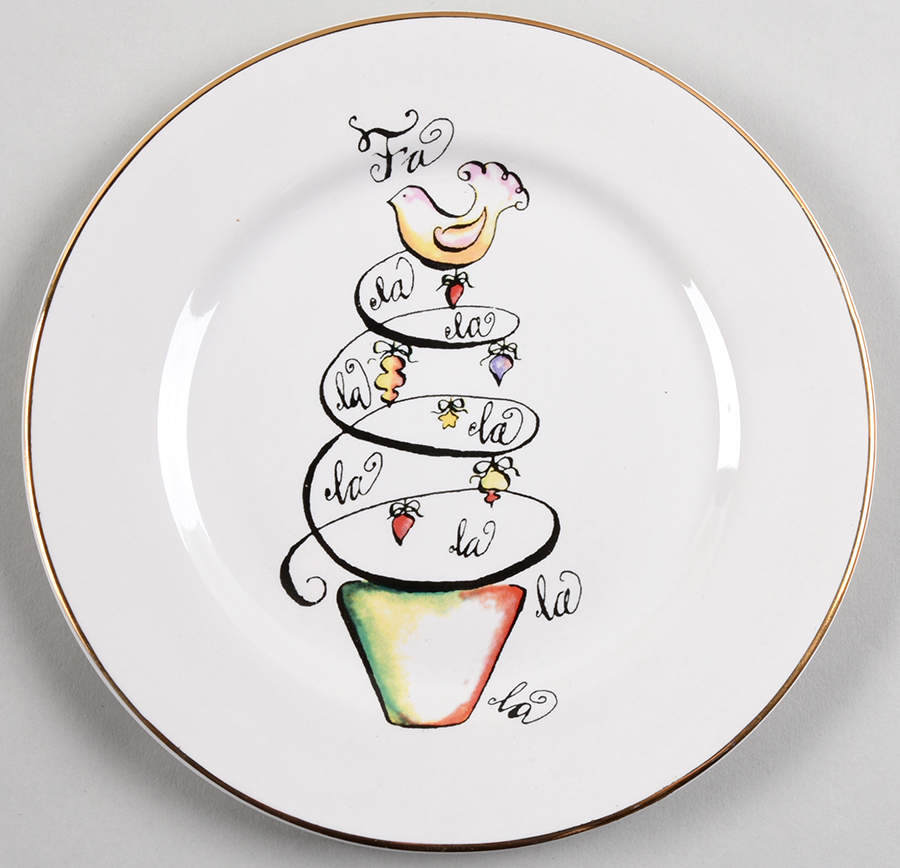 Deck the Halls (Fruit) Salad Plate by Rosanna-1