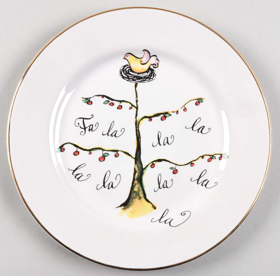 Deck the Halls (Fruit) Salad Plate by Rosanna-1