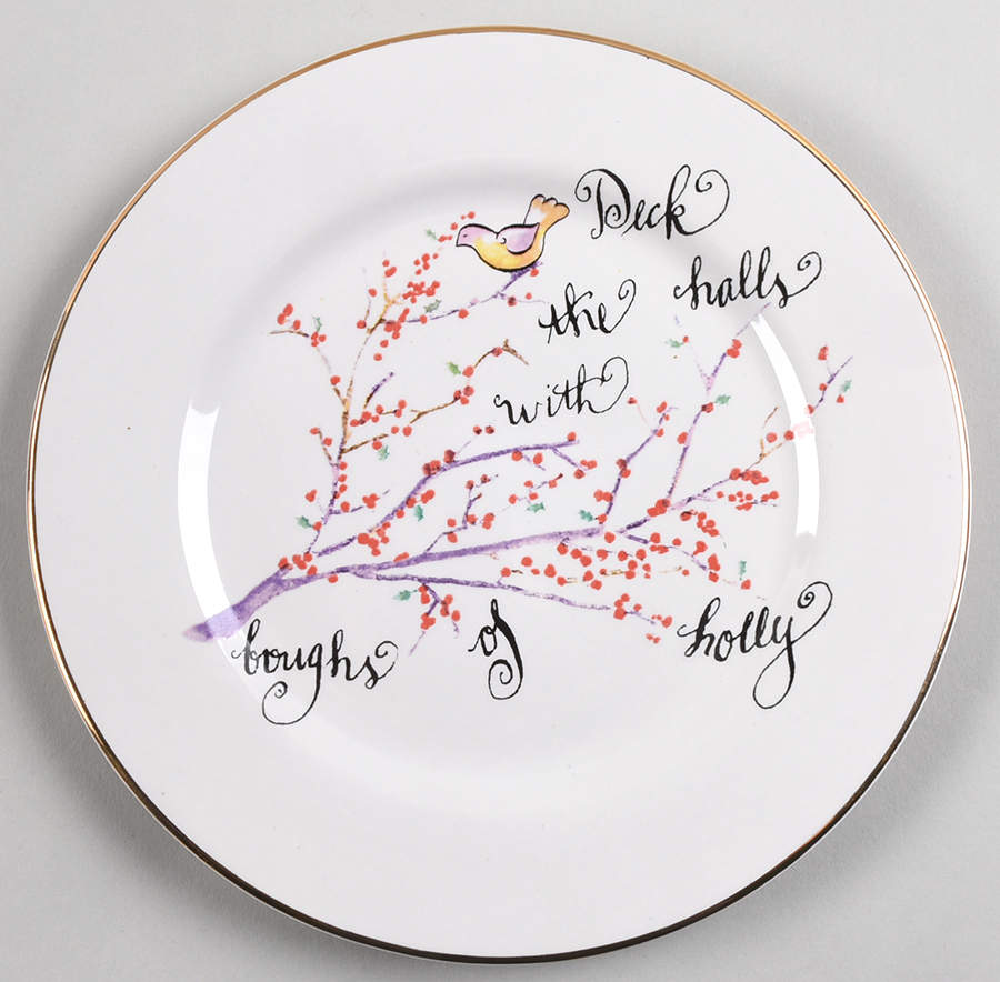 Deck the Halls (Fruit) Salad Plate by Rosanna-1