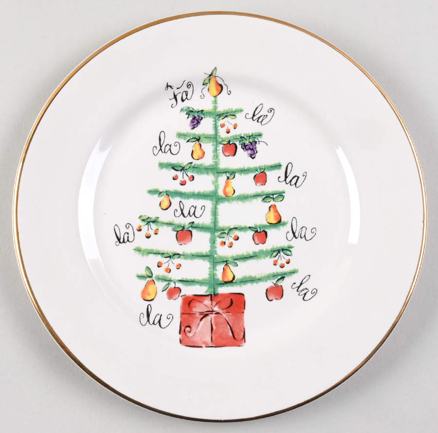 Deck the Halls (Fruit) Salad Plate by Rosanna-1