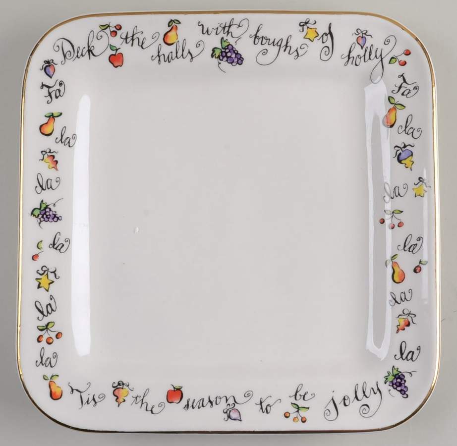 Deck the Halls (Fruit) 10" Square Tray by Rosanna-1