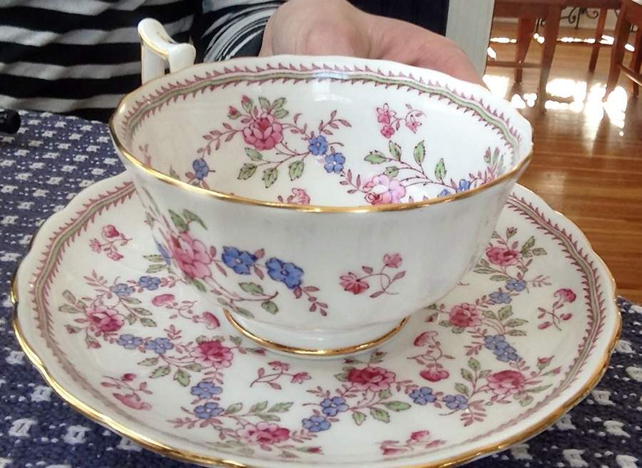 4763a Footed Cup & Saucer Set by Royal Chelsea-1