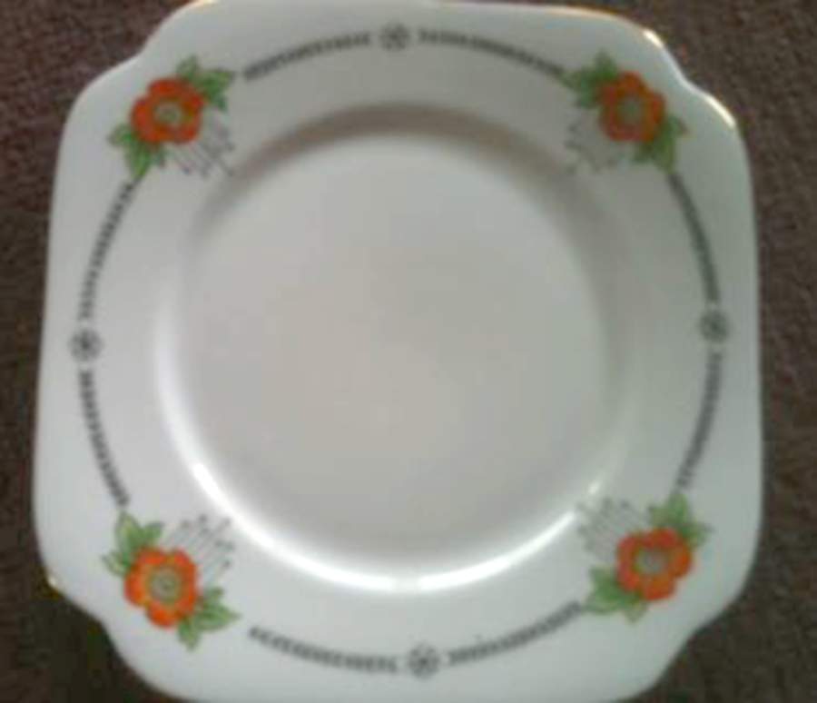 Melita Square Salad Plate by Roslyn (England)-1