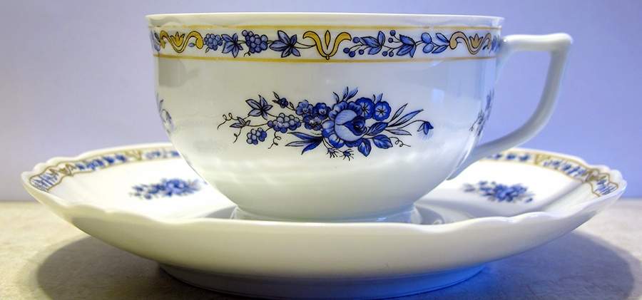 Pomone Footed Cup & Saucer Set by Raynaud-1