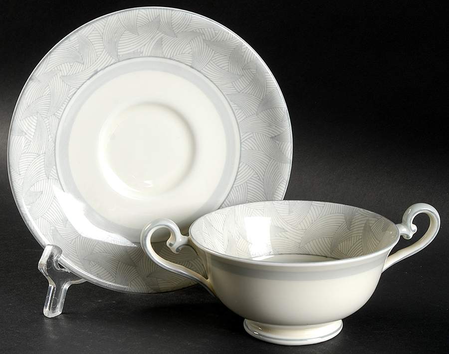 Envoy Footed Bouillon Cup & Saucer by Royal Doulton-1